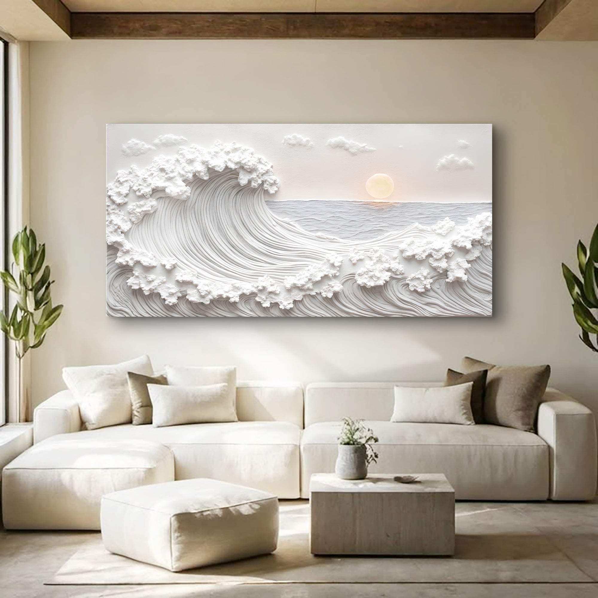 Ocean Waves Abstract Wall Art - Tailored Canvases - Flyclothing LLC