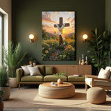 Cross and Flowers Faith Wall Art - Tailored Canvases - Flyclothing LLC