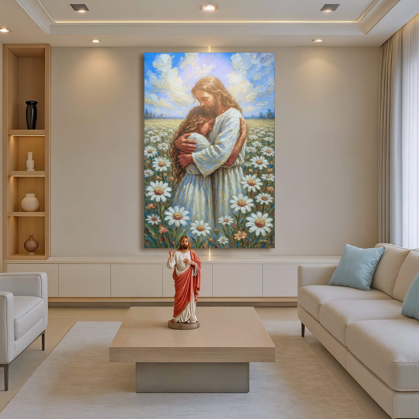 Jesus With Children Faith Wall Art - Tailored Canvases - Flyclothing LLC
