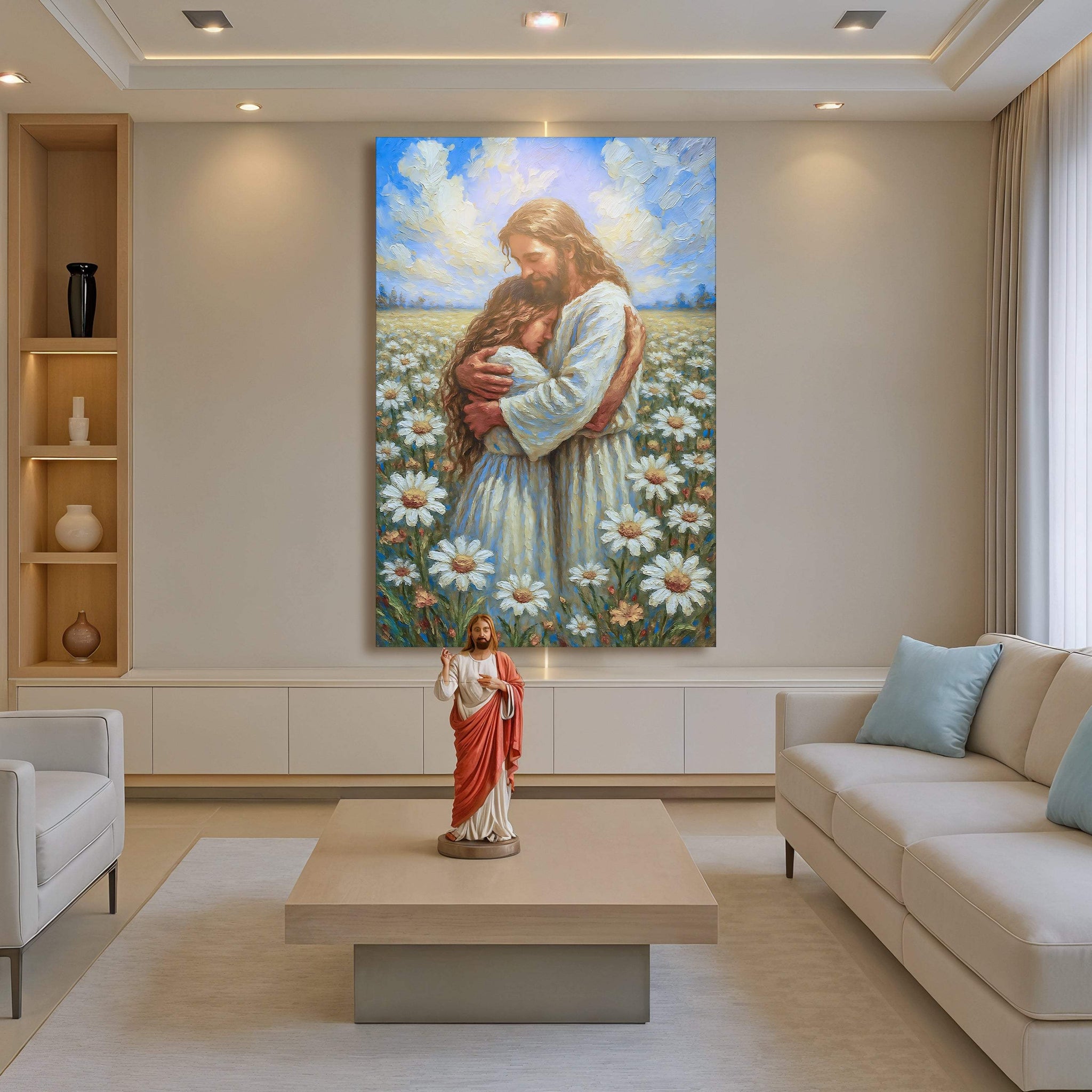 Jesus With Children Faith Wall Art - Tailored Canvases - Flyclothing LLC