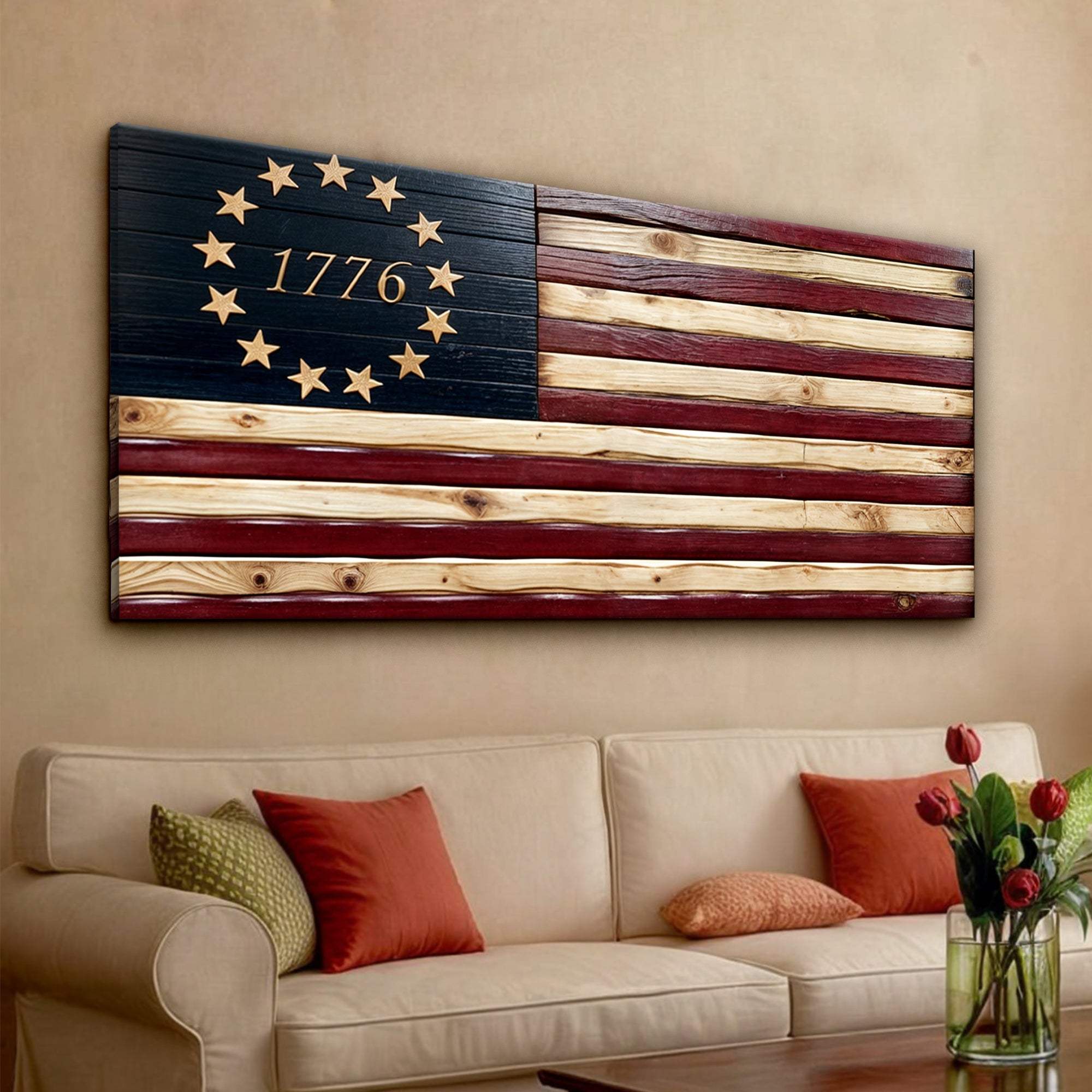 1776 American Flag Wall Art - Tailored Canvases - Flyclothing LLC