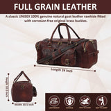 Vintage Dark Brown Traveller Duffle Bag - Classy Leather Bags - Flyclothing LLC