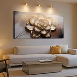 Golden Lotus Minimalist Abstract Wall Art - Tailored Canvases - Flyclothing LLC