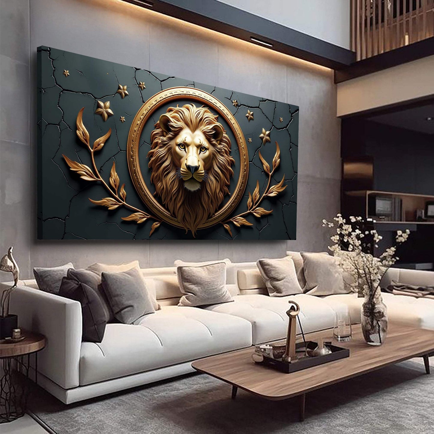 3D Majestic Lion Wall Art - Tailored Canvases - Flyclothing LLC