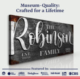 Personalized Family Sign - Tailored Canvases - Flyclothing LLC