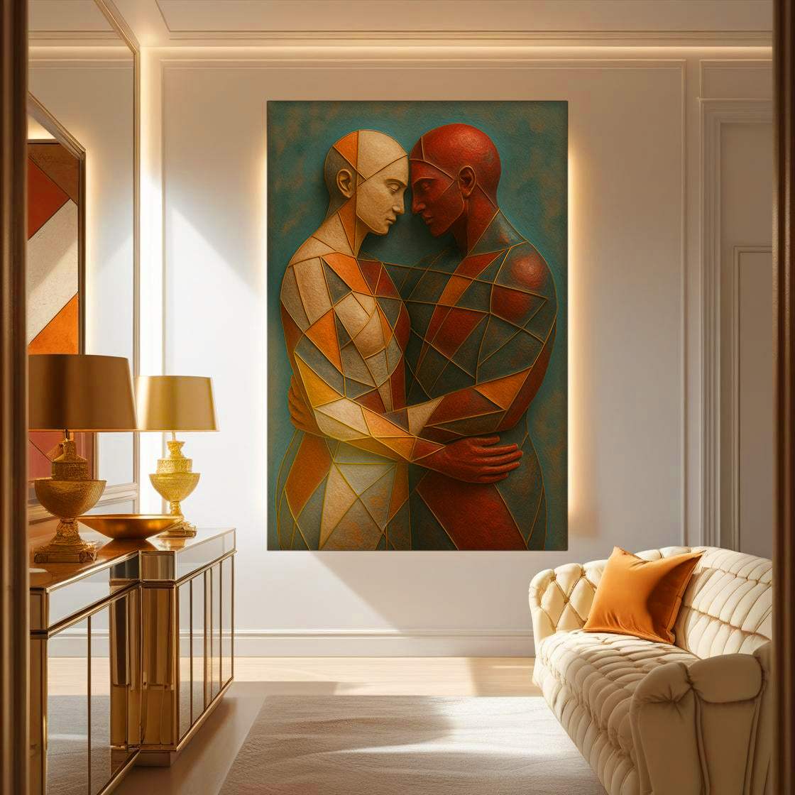 Embrace of Geometry Abstract Wall Art III - Tailored Canvases - Flyclothing LLC