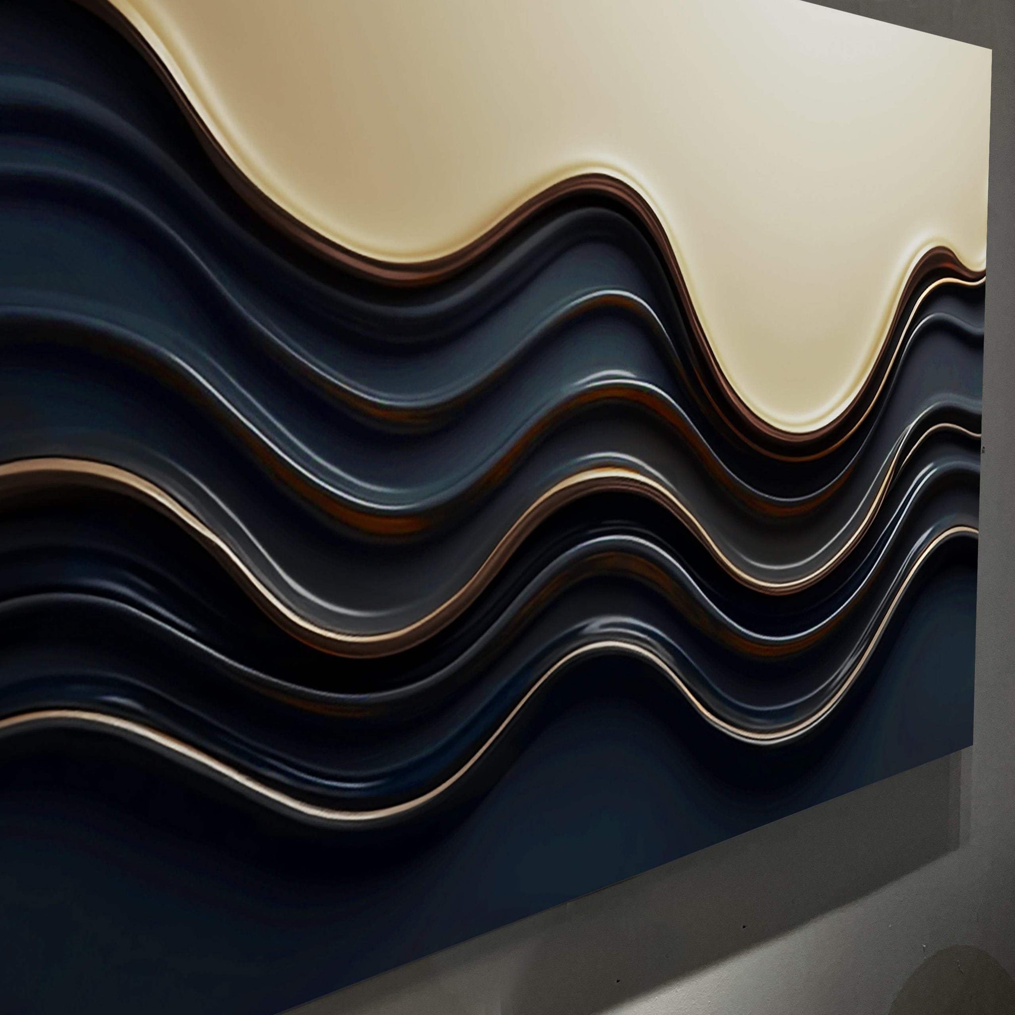 Black and Gold Minimalist Abstract Wall Art III - Tailored Canvases - Flyclothing LLC