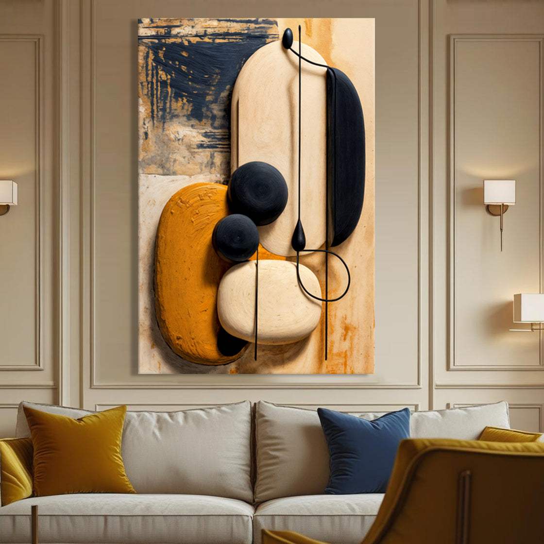 Orange Abstract Harmony Wall Art - Tailored Canvases - Flyclothing LLC