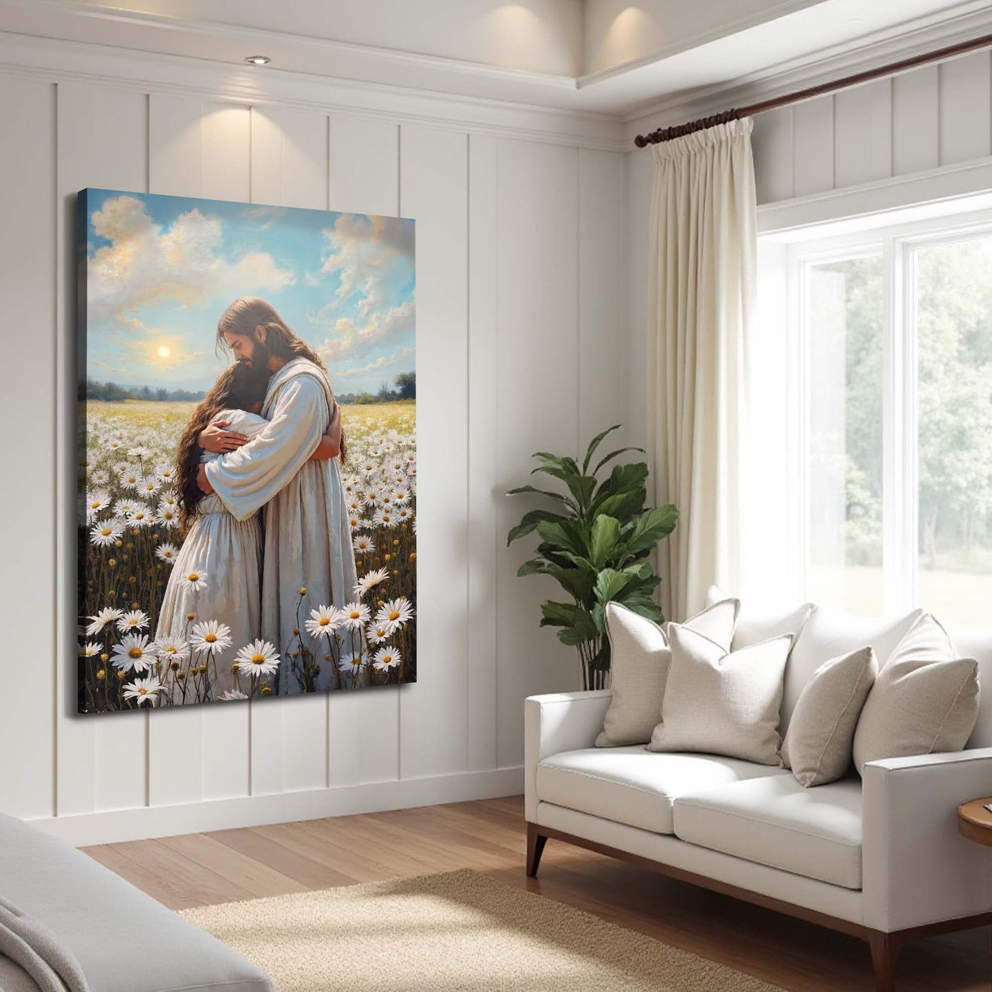 Jesus Hugging Woman Faith Wall Art - Tailored Canvases - Flyclothing LLC