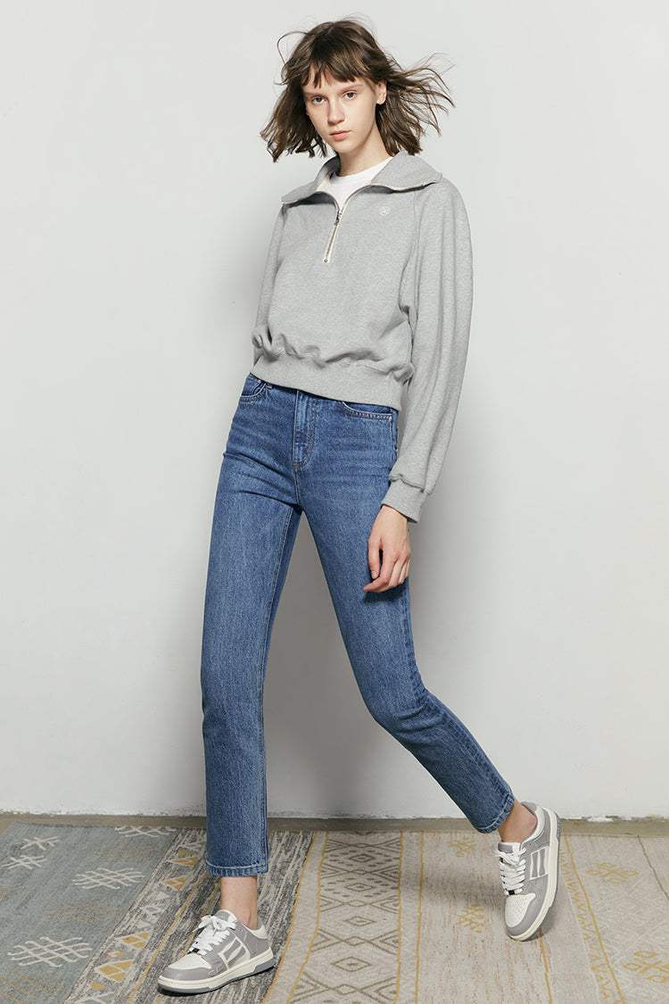 Two Shots High Rise Straight Crop Jeans HJ013 - Hey Joanie - Flyclothing LLC