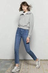 Two Shots High Rise Straight Crop Jeans HJ013 - Hey Joanie - Flyclothing LLC