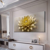 Golden Lotus Minimalist Abstract Wall Art III - Tailored Canvases - Flyclothing LLC