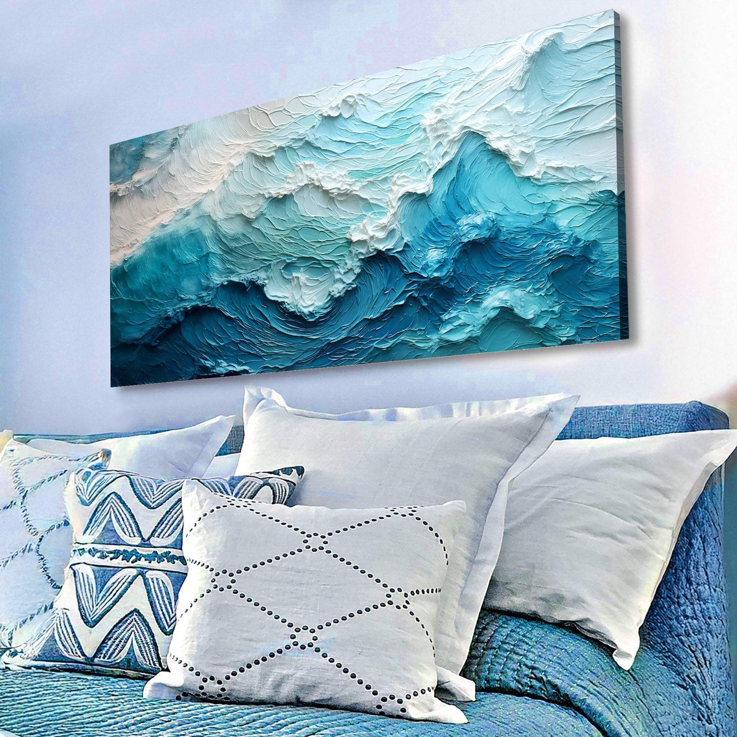 Blue Ocean Coastal Wall Art II - Tailored Canvases - Flyclothing LLC