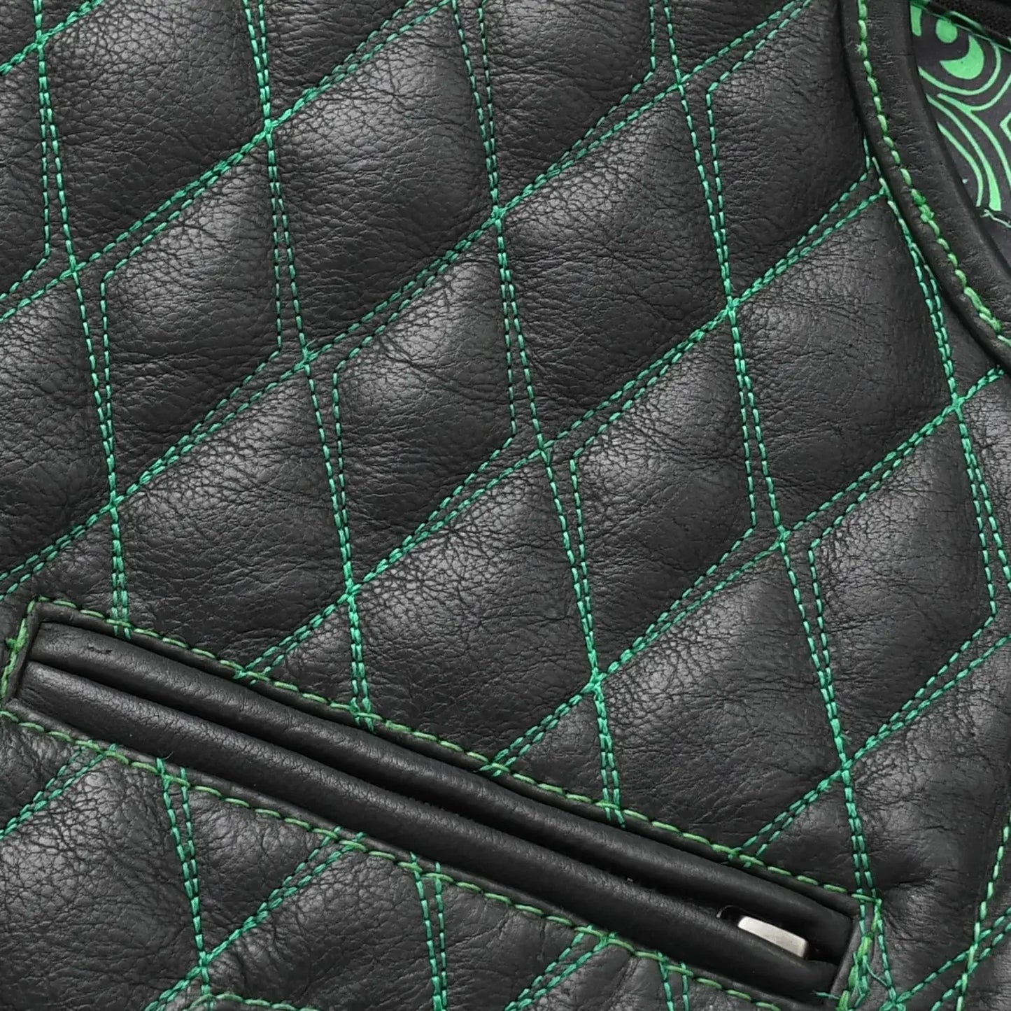 Tactical Emerald Men’s Motorcycle Leather Vest - First Manufacturing Company - Flyclothing LLC