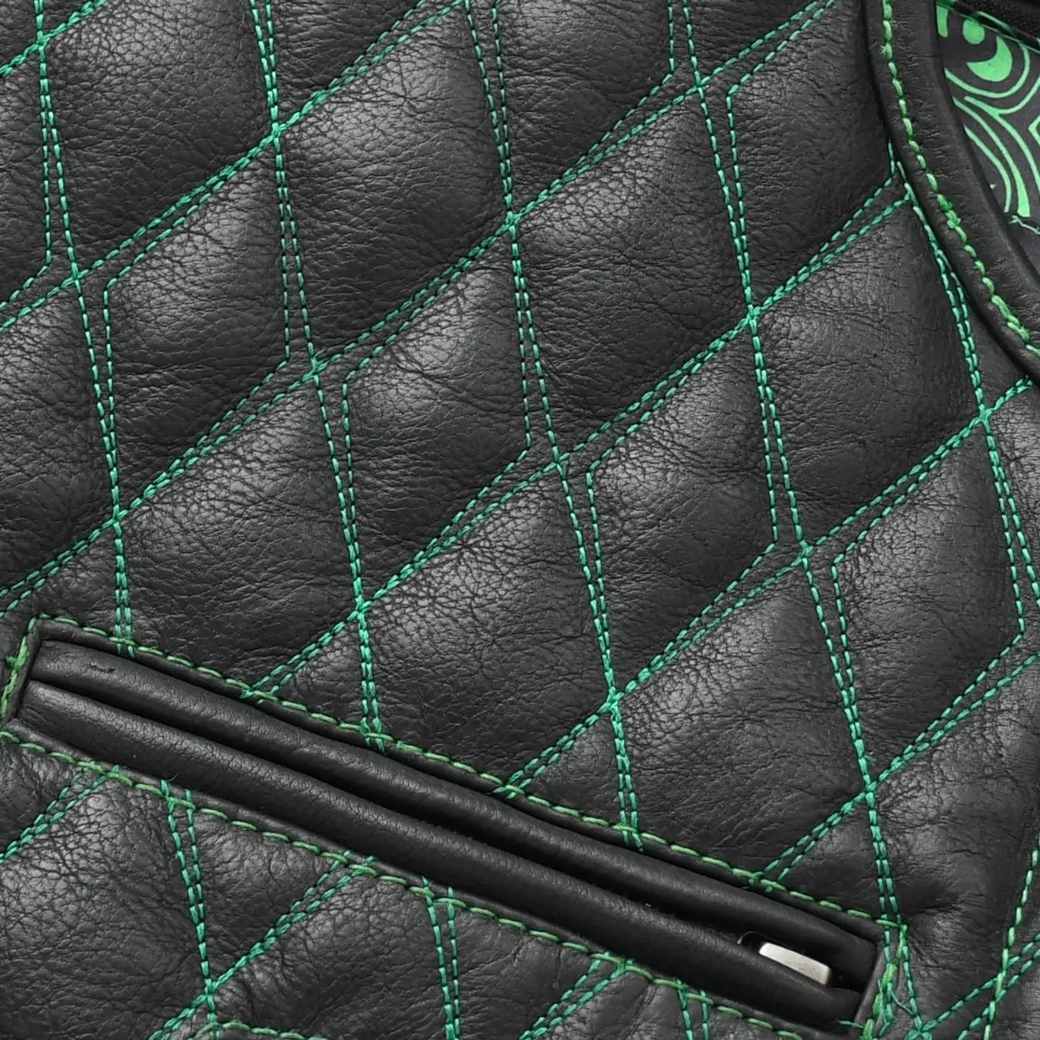 Tactical Emerald Men’s Motorcycle Leather Vest - First Manufacturing Company - Flyclothing LLC