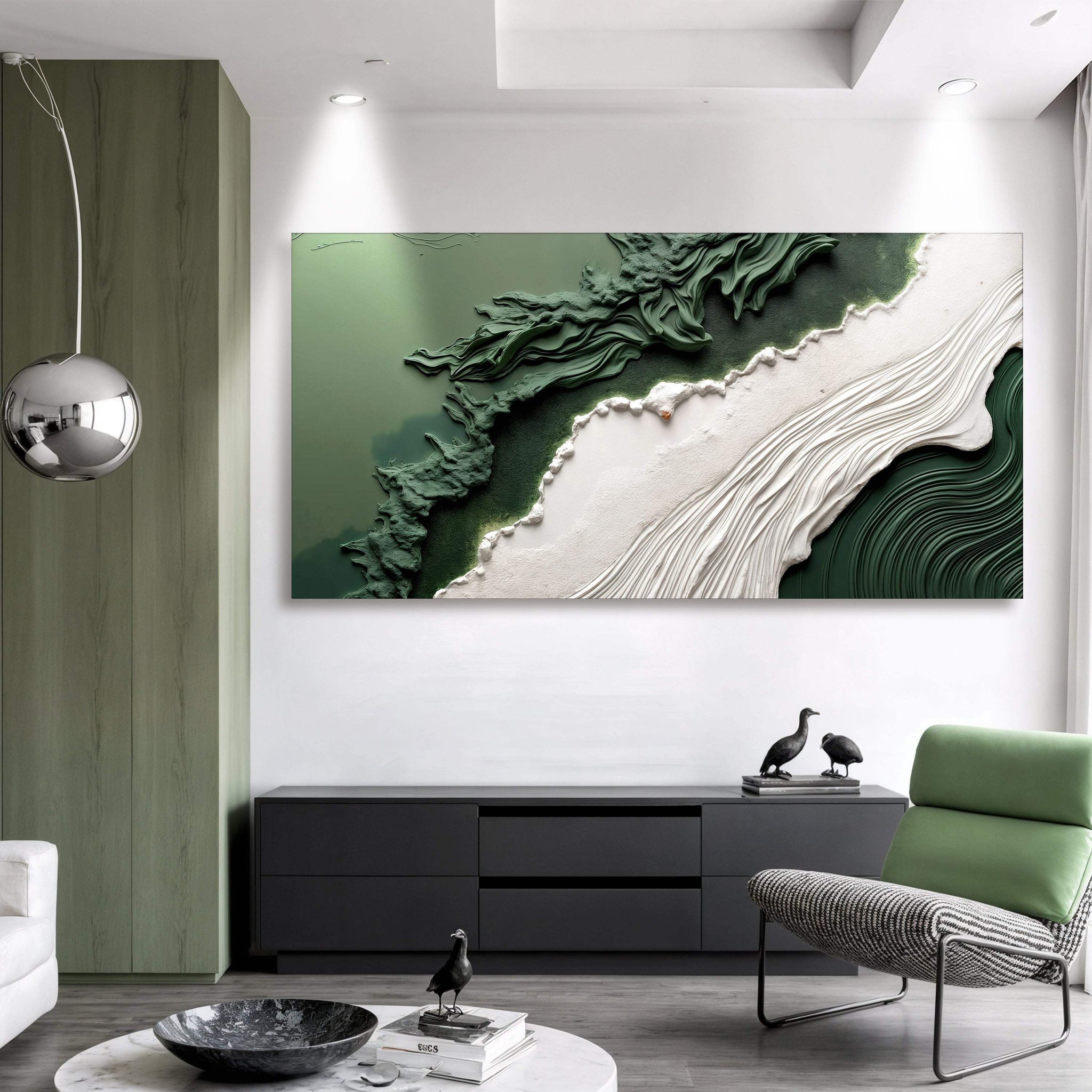 Green Rivers Abstract Wall Art VI - Tailored Canvases - Flyclothing LLC