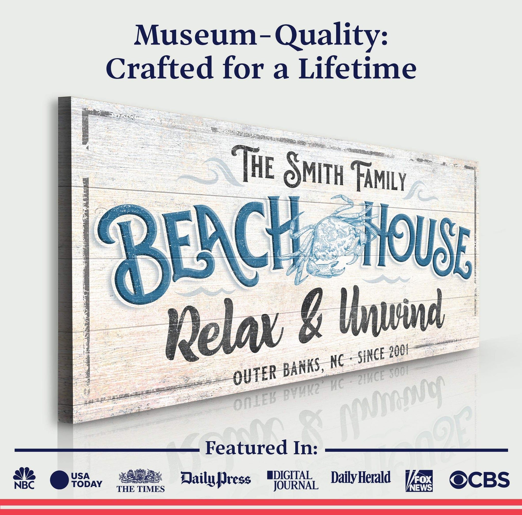 Beach House Sign IV - Tailored Canvases - Flyclothing LLC