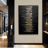 Black And Gold Abstract Minimalist Wall Art - Tailored Canvases - Flyclothing LLC