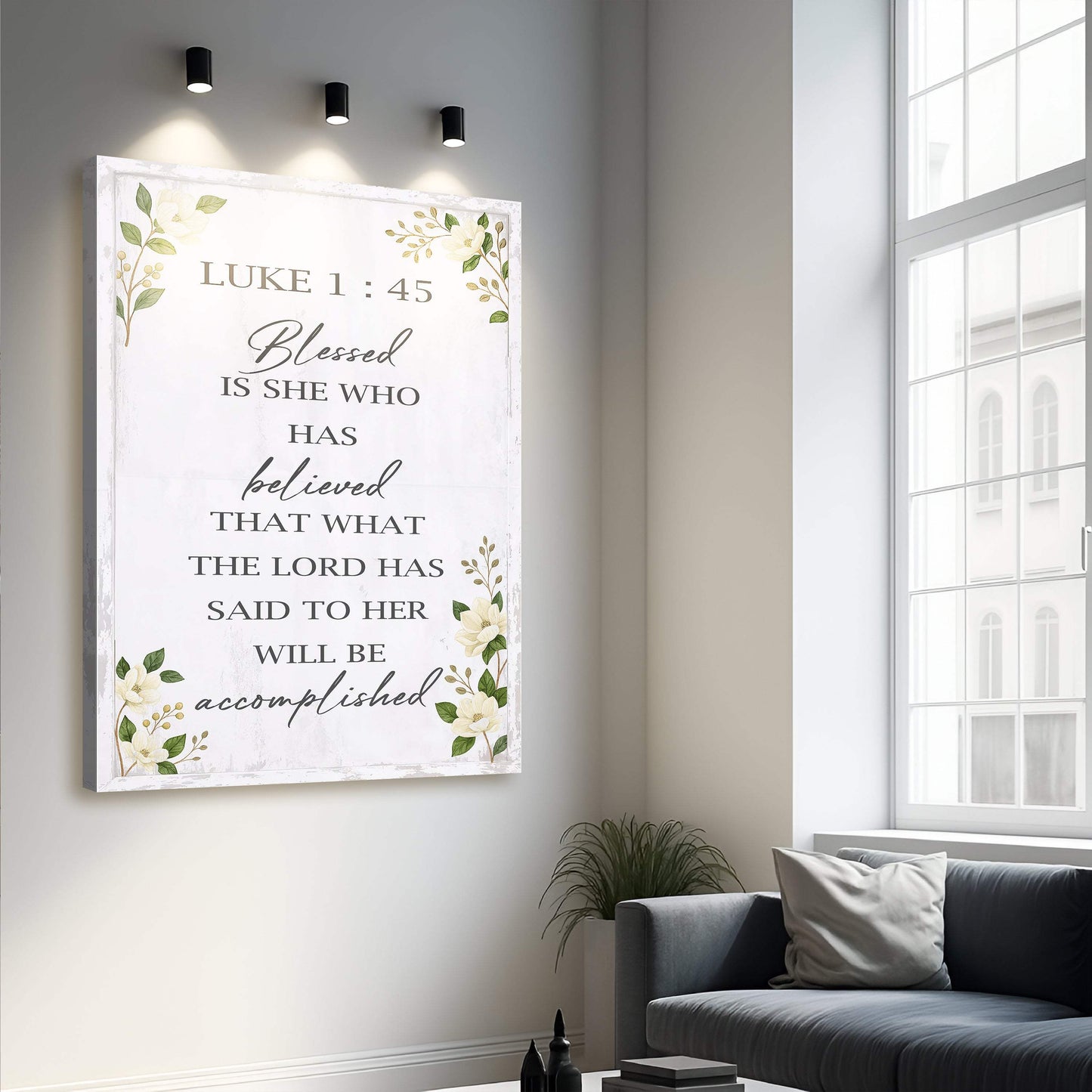 Blessed Is She Who Has Believed - Luke 1:45 Faith Wall Art II - Tailored Canvases - Flyclothing LLC