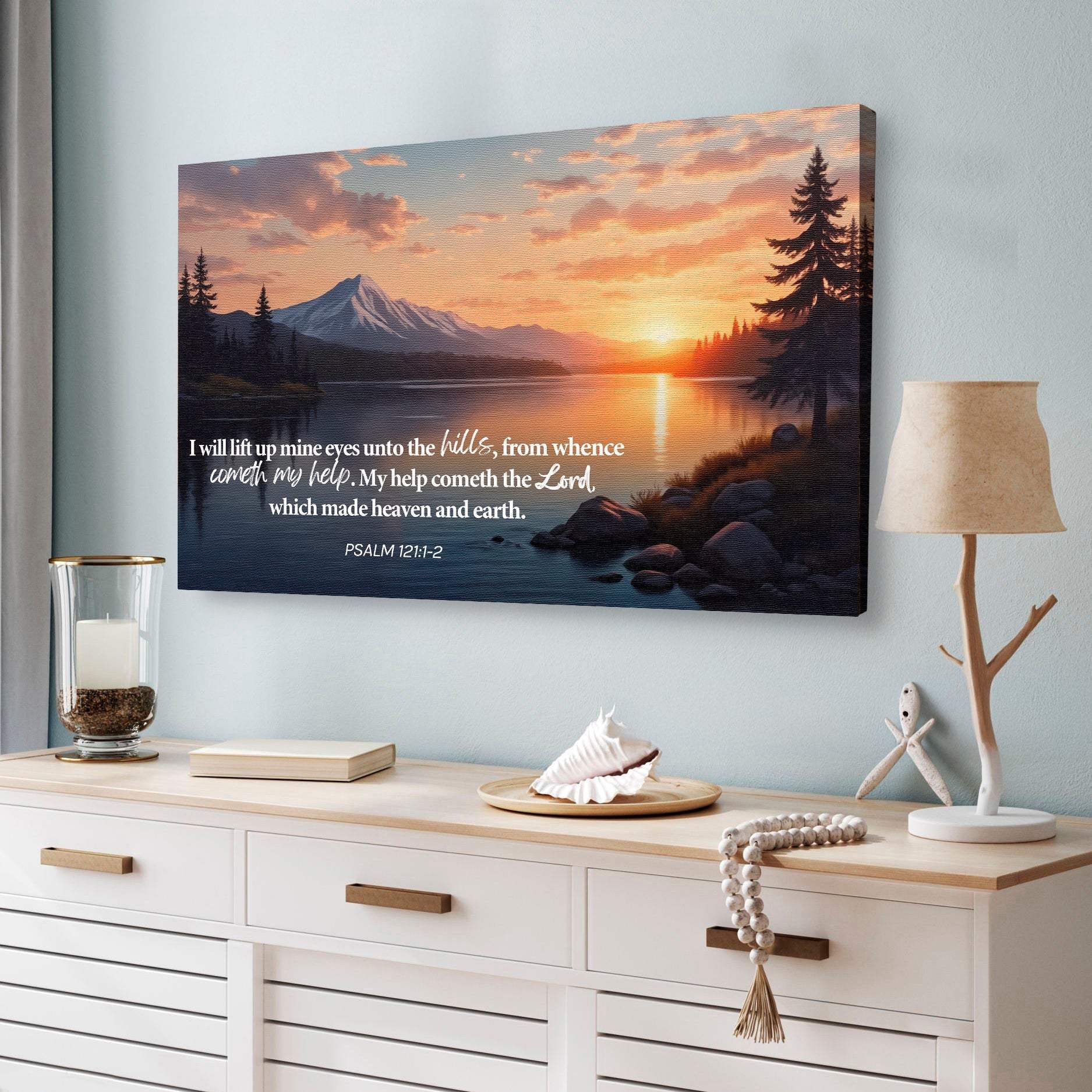 Psalm 121:1-2 - A Song Of Ascents Faith Wall Sign - Tailored Canvases - Flyclothing LLC