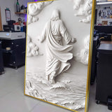 3D Minimalist Jesus Walking on Water Wall Art - Tailored Canvases - Flyclothing LLC