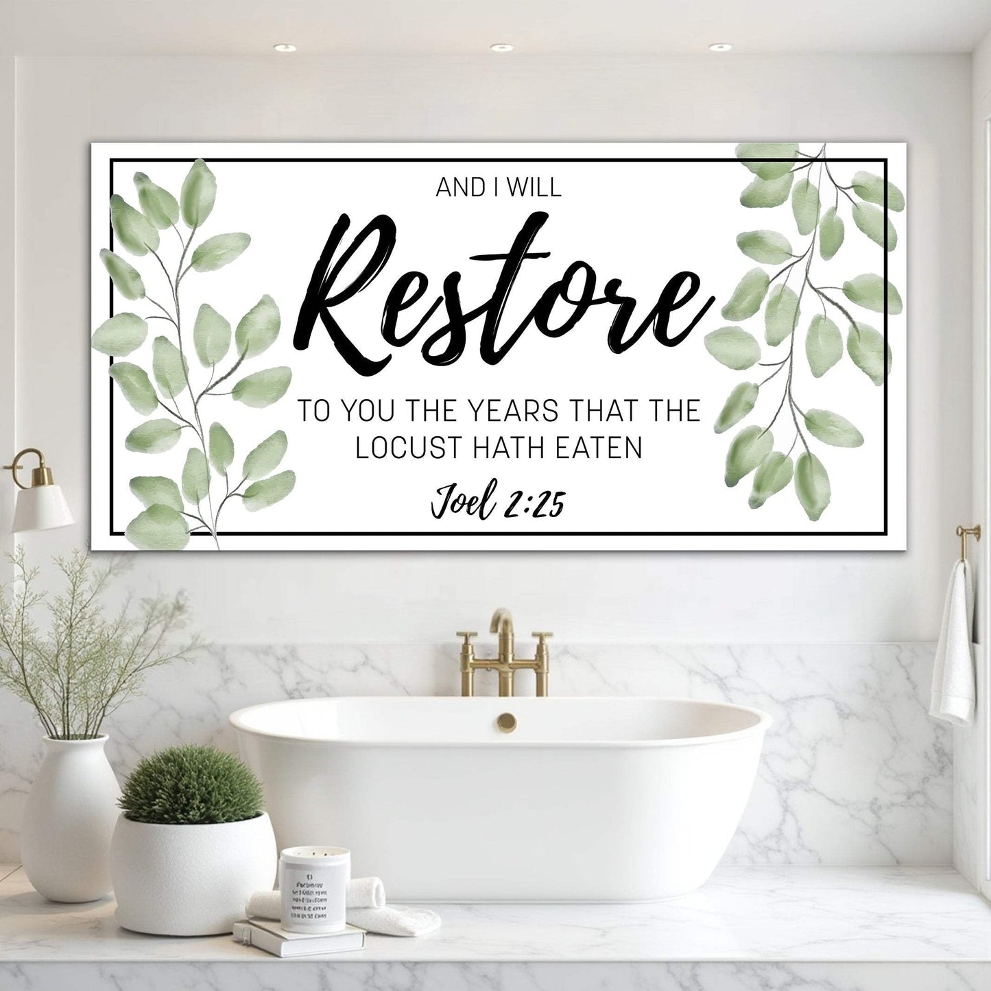 And I Will Restore To You - Joel 2:25 Faith Sign II - Tailored Canvases - Flyclothing LLC