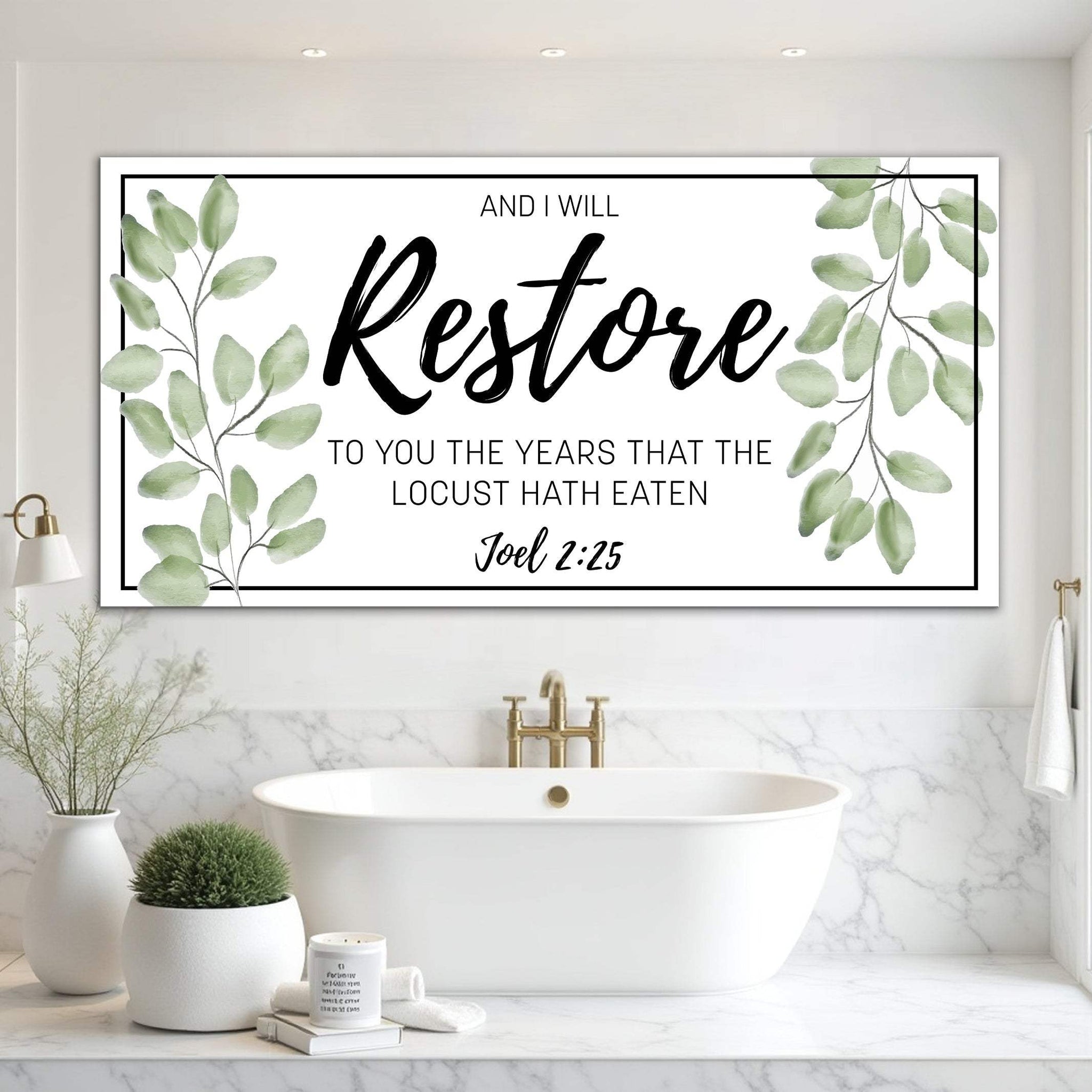 And I Will Restore To You - Joel 2:25 Faith Sign II - Tailored Canvases - Flyclothing LLC