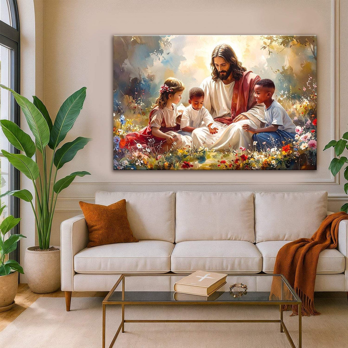 Jesus With Children Faith Wall Art VII - Tailored Canvases - Flyclothing LLC