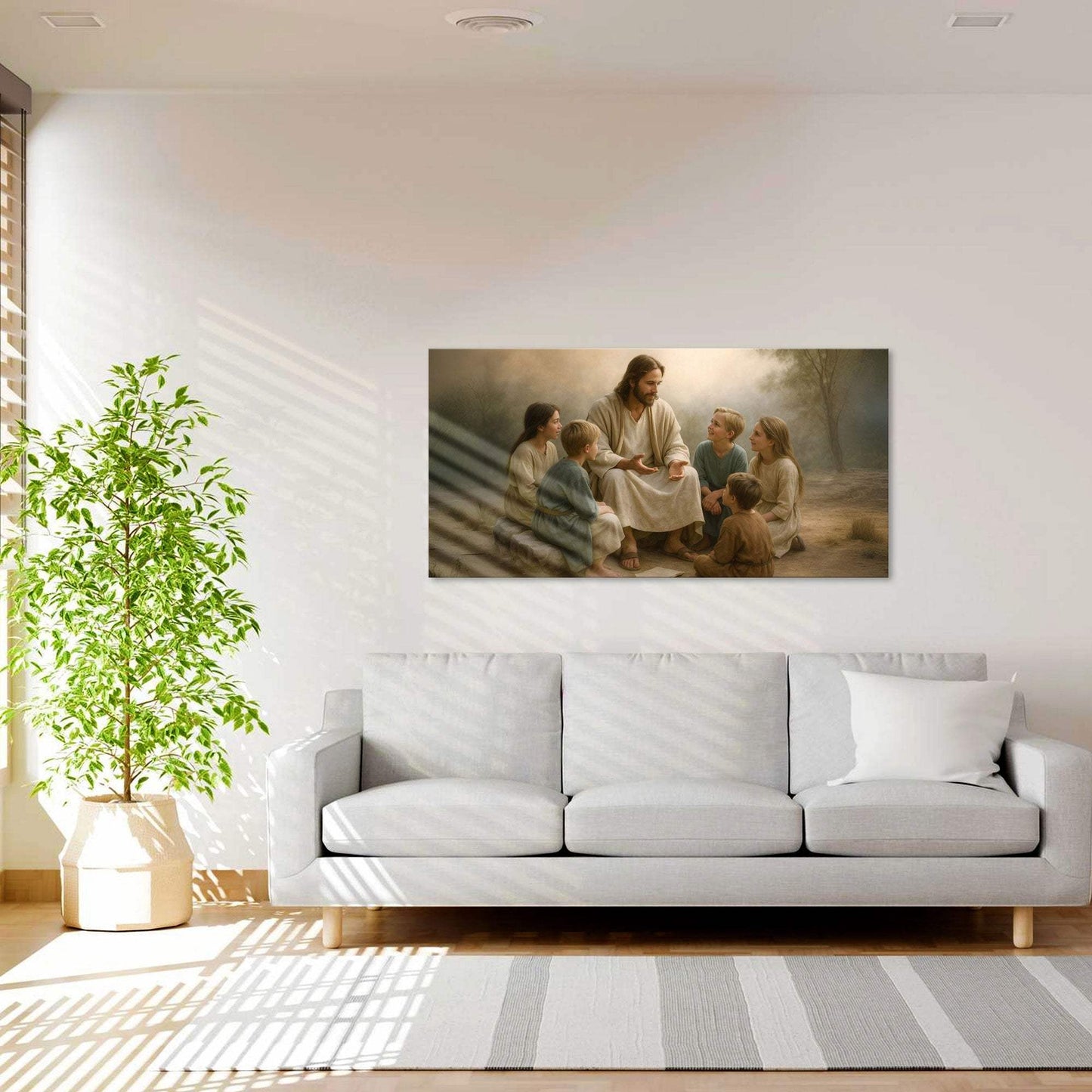 Jesus with Children Faith Wall Art III - Tailored Canvases - Flyclothing LLC