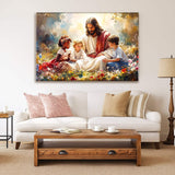 Jesus With Children Faith Wall Art VIII - Tailored Canvases - Flyclothing LLC