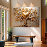 Golden Tree Heart Wall Art - Tailored Canvases - Flyclothing LLC