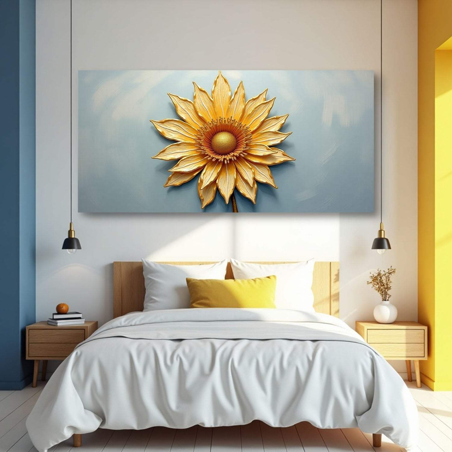 Golden Dandelion Minimalist Abstract Wall Art II - Tailored Canvases - Flyclothing LLC