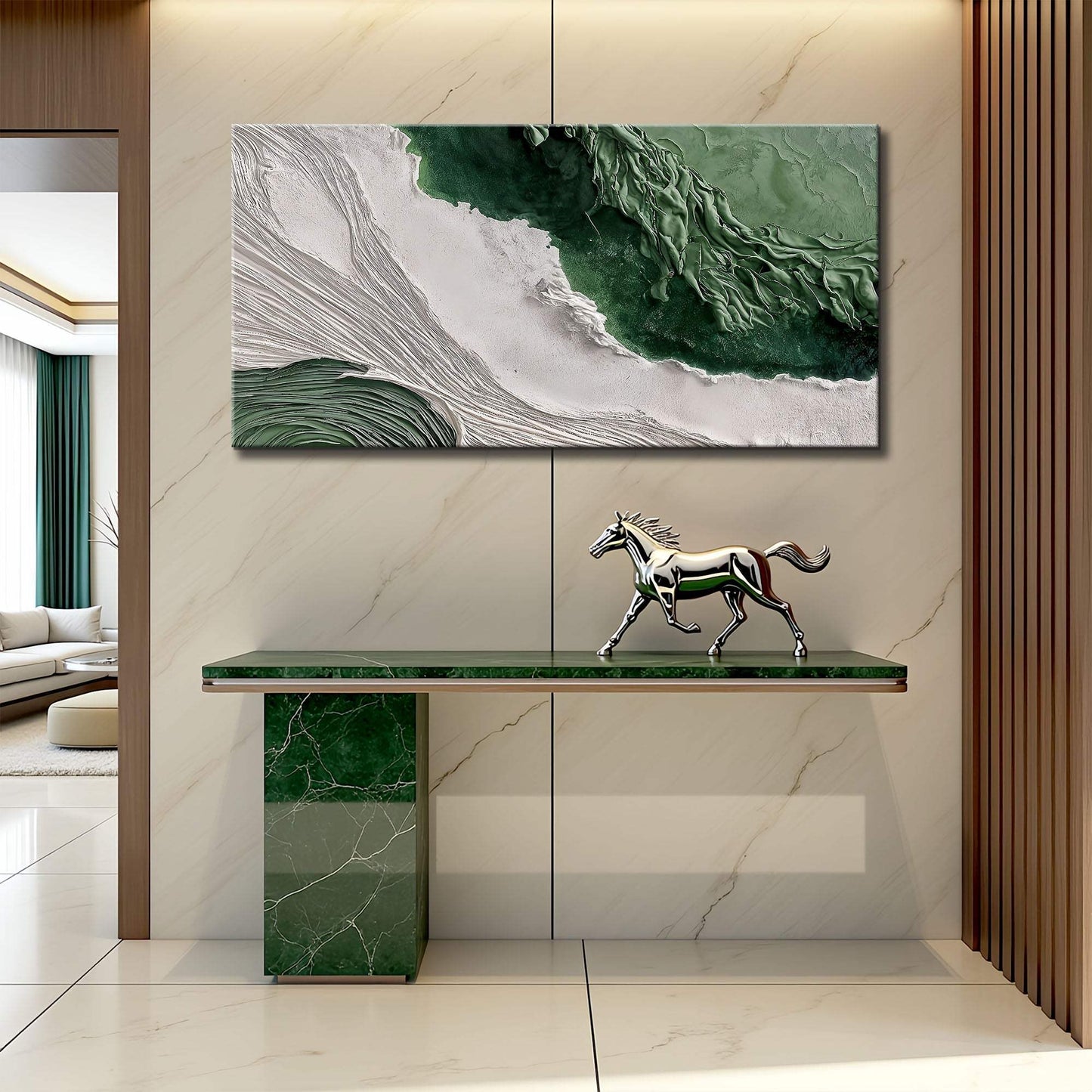 Green Rivers Abstract Wall Art II - Tailored Canvases - Flyclothing LLC