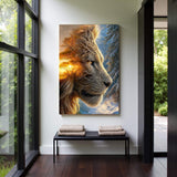 Lion Winter Summer Surrealism Wall Art - Tailored Canvases - Flyclothing LLC