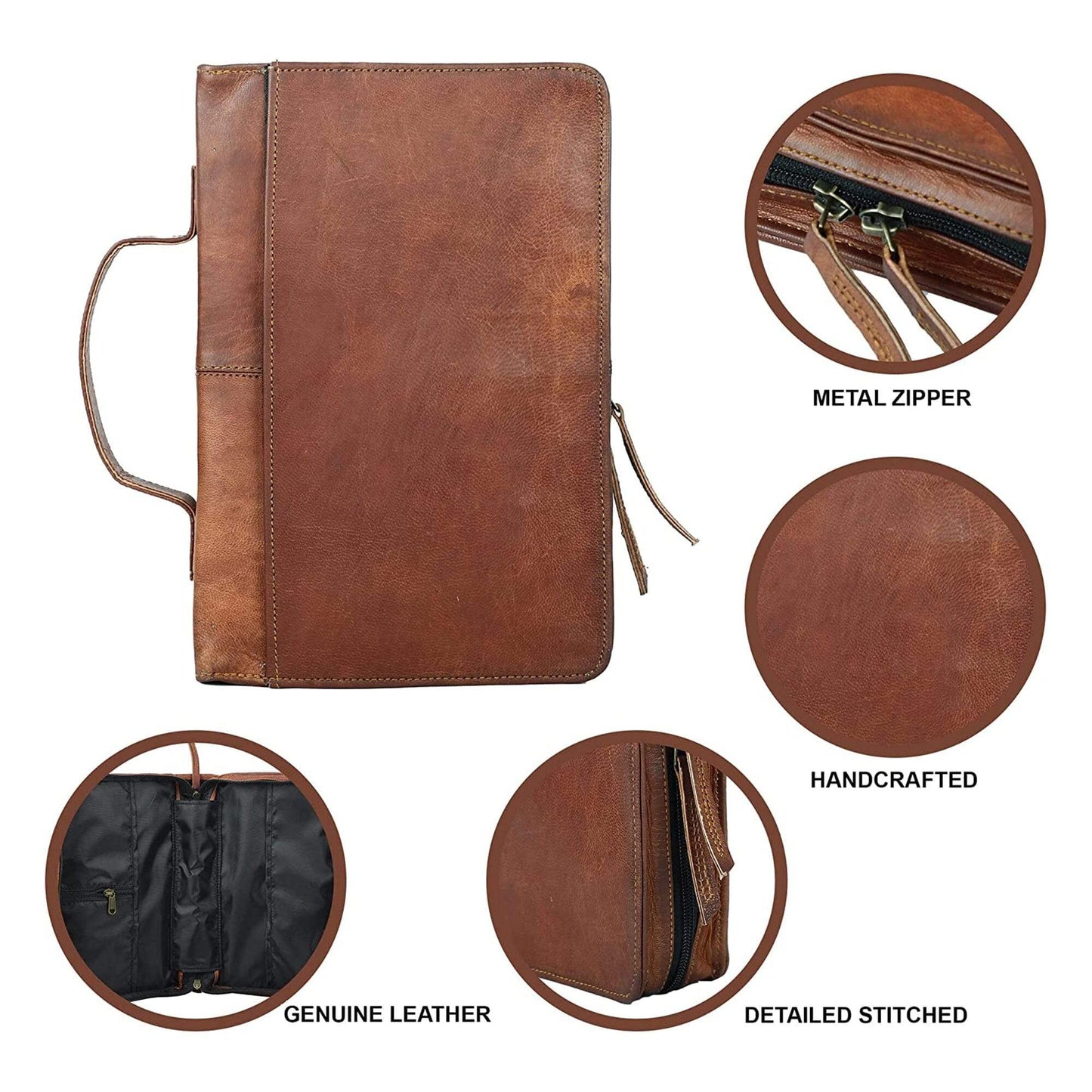 Leather Book Cover - Classy Leather Bags - Flyclothing LLC