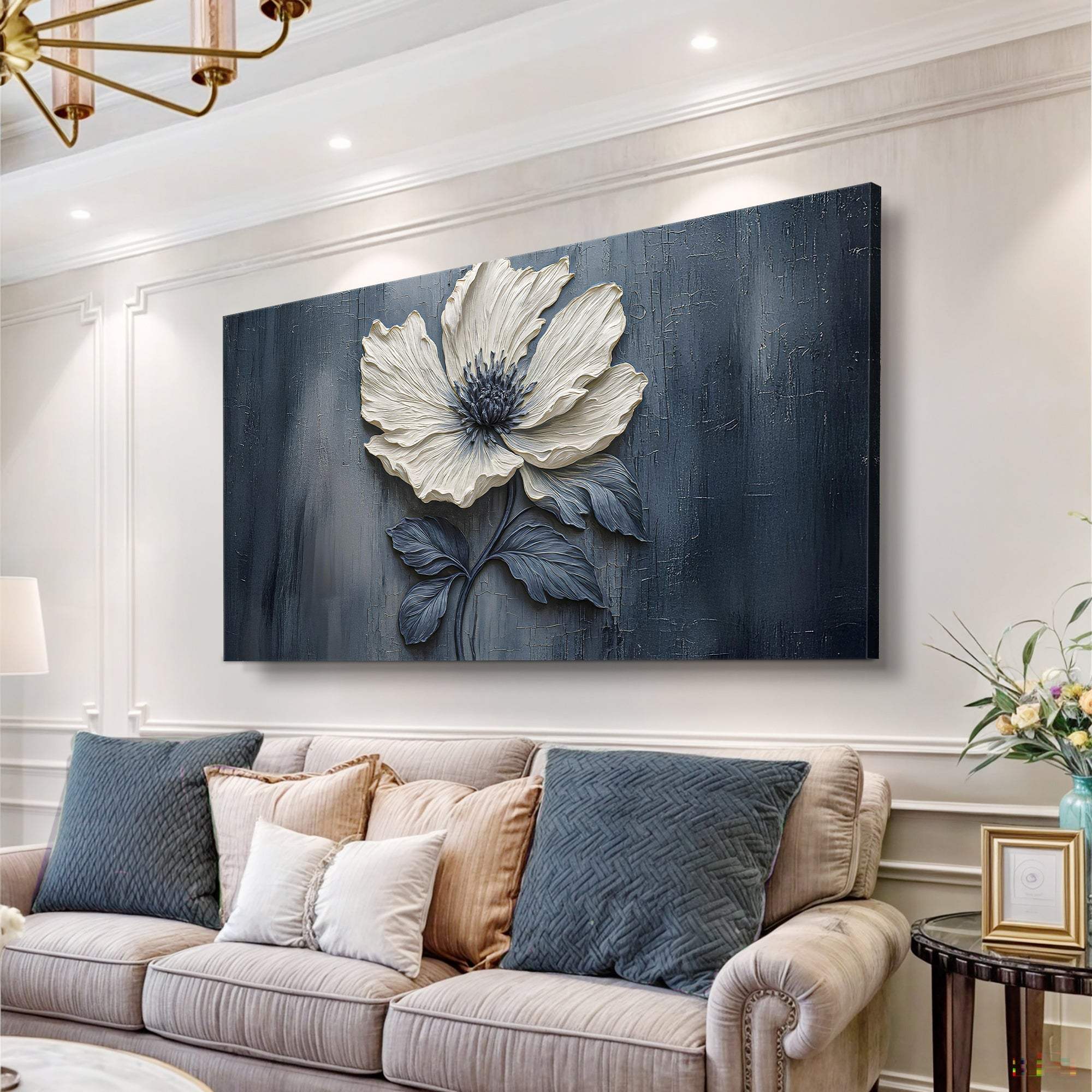 Floral Clay Relief Wall Art - Tailored Canvases - Flyclothing LLC