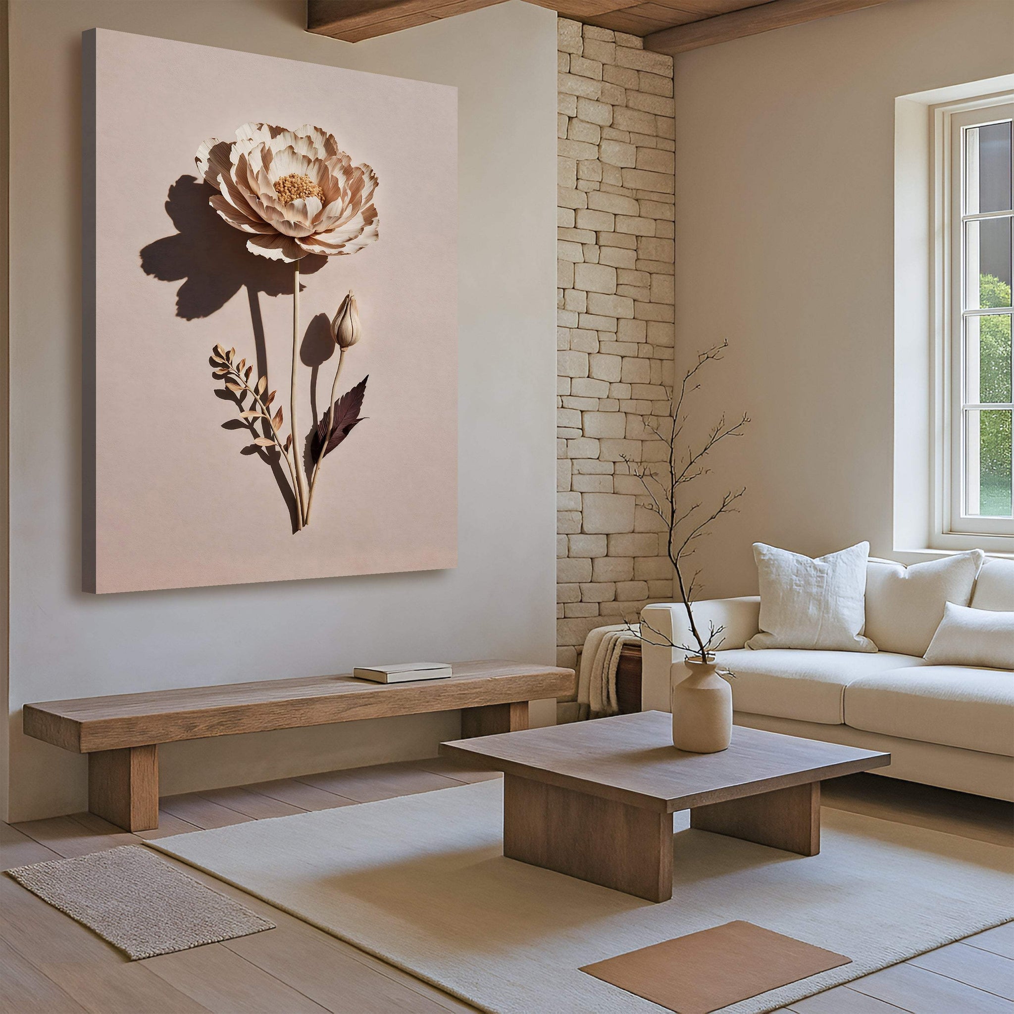 Minimalist Lone Flower Wall Art - Tailored Canvases - Flyclothing LLC