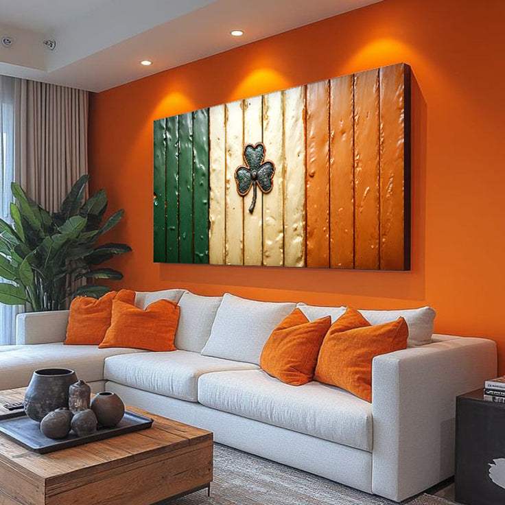 Irish Shamrock Glory Wooden Flag Wall Art II - Tailored Canvases - Flyclothing LLC