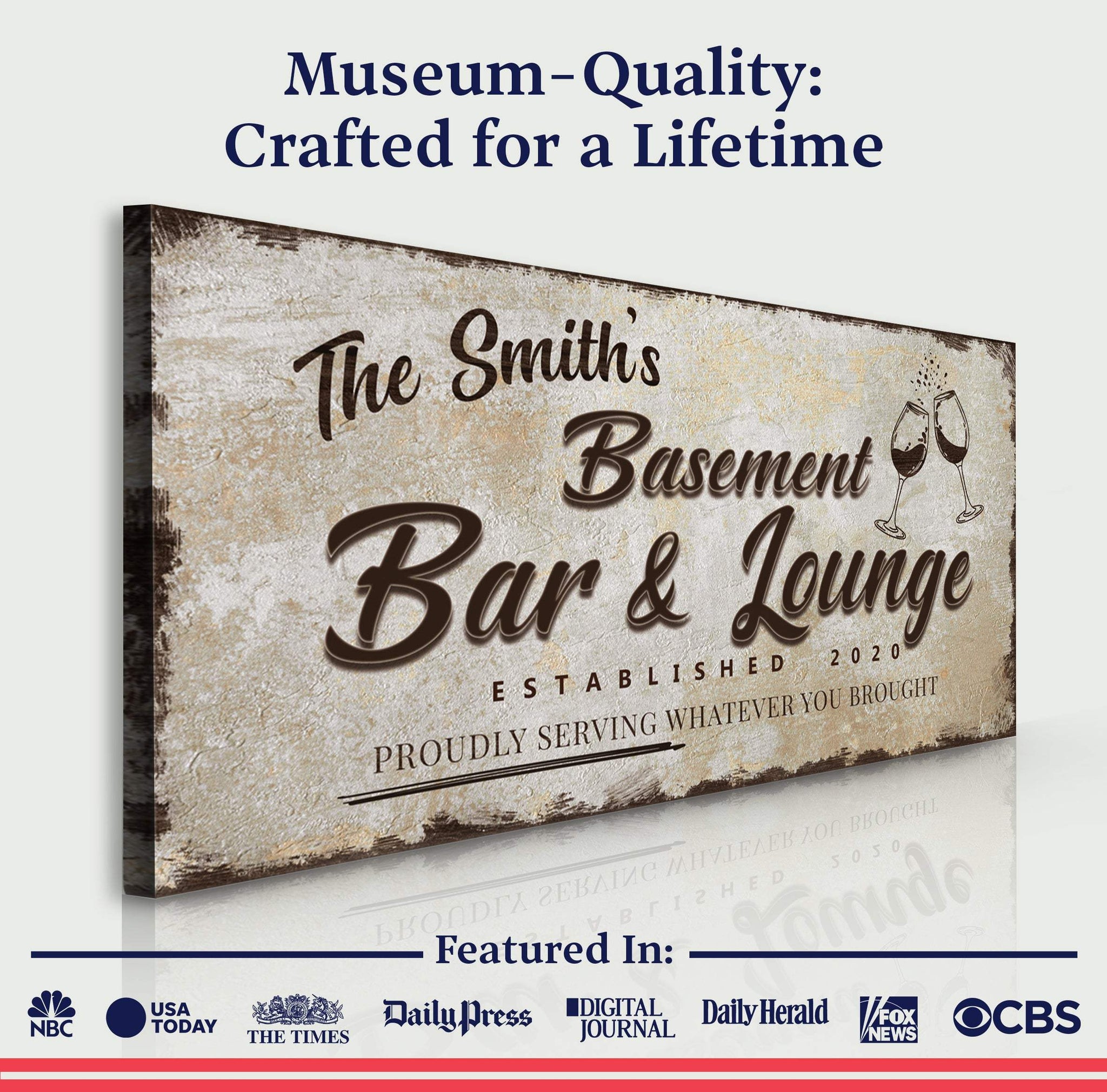 Basement Bar And Lounge Sign II - Tailored Canvases - Flyclothing LLC