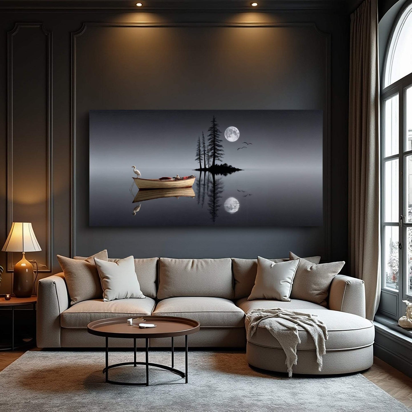Modern Minimalist Night Lake Wall Art - Tailored Canvases - Flyclothing LLC