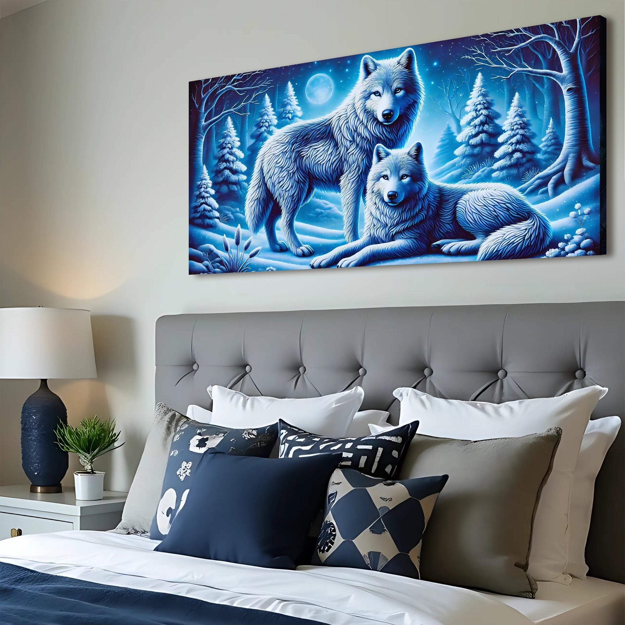 3D Wolves Wall Art II - Tailored Canvases - Flyclothing LLC