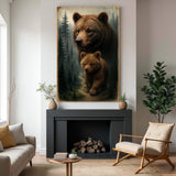 Path of the Wild Kin Bear and Cub Wall Art - Tailored Canvases - Flyclothing LLC