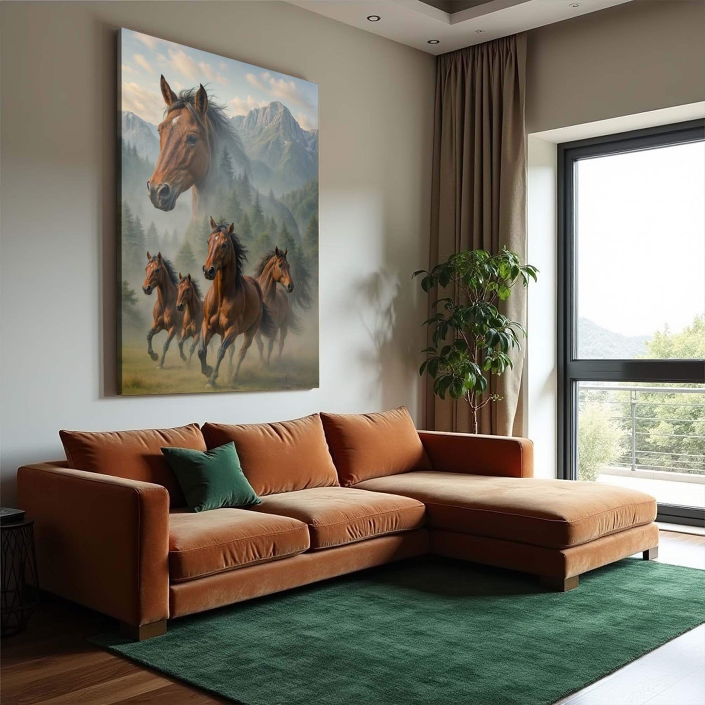 Galloping Horse Double Exposure Wall Art - Tailored Canvases - Flyclothing LLC