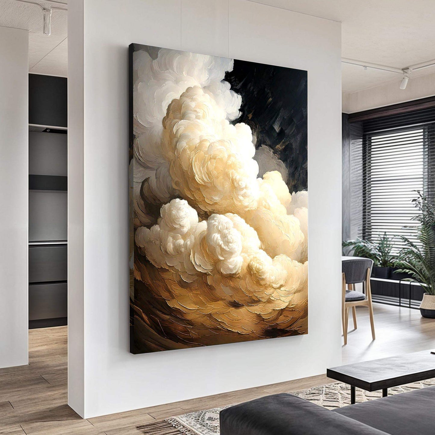 Beige Cloud Abstract Wall Art - Tailored Canvases - Flyclothing LLC