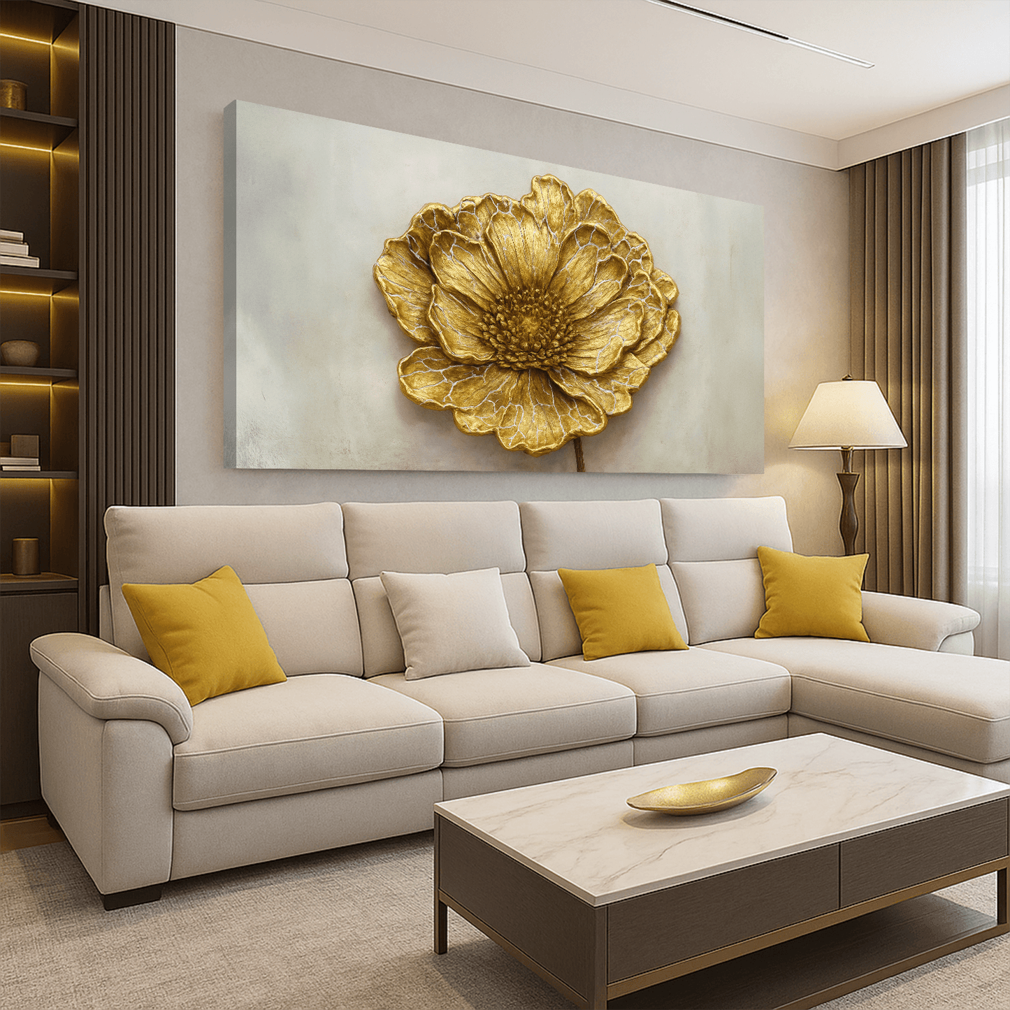 Golden Dandelion Minimalist Abstract Wall Art VI - Tailored Canvases - Flyclothing LLC