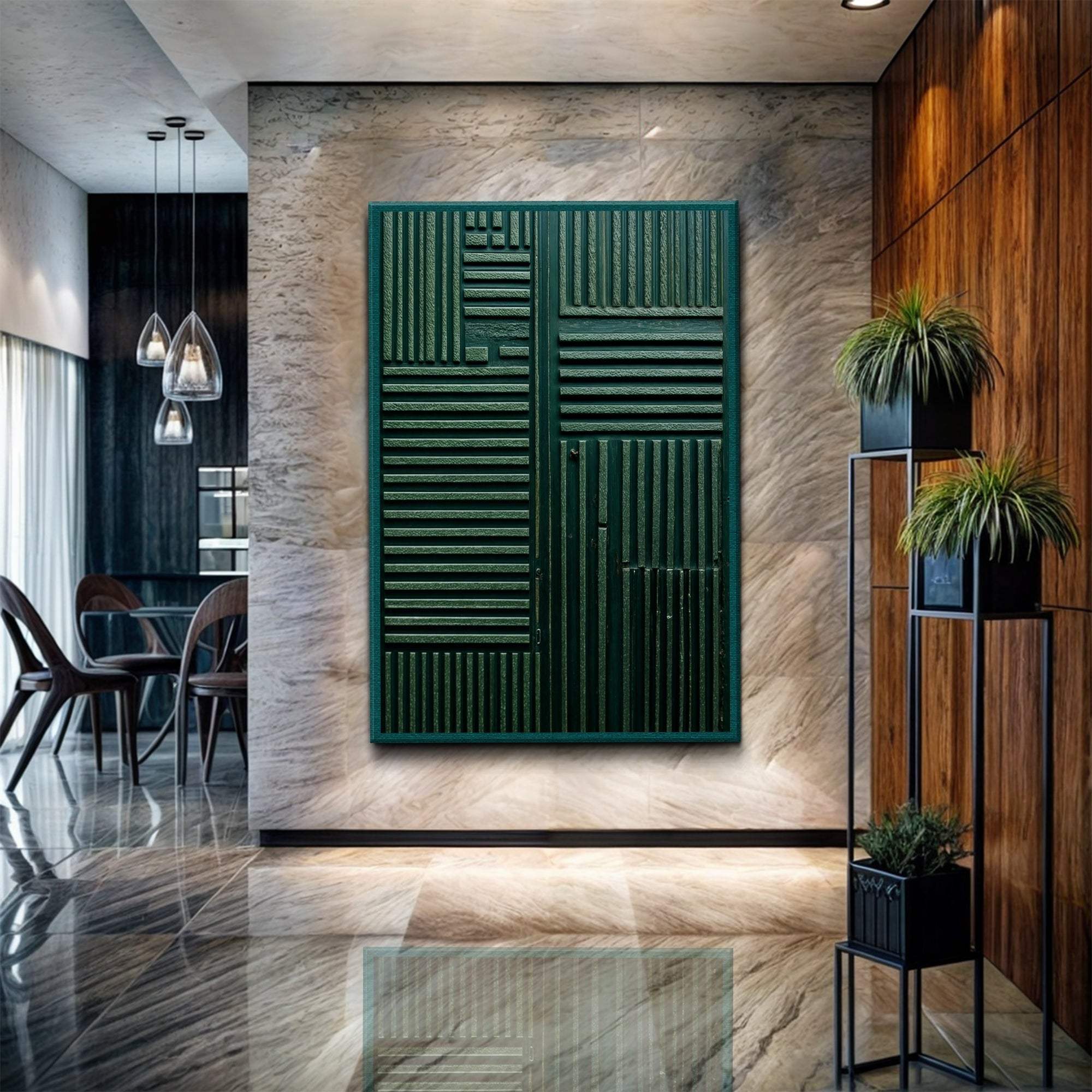 Green Abstract Patterns Wall Art - Tailored Canvases - Flyclothing LLC