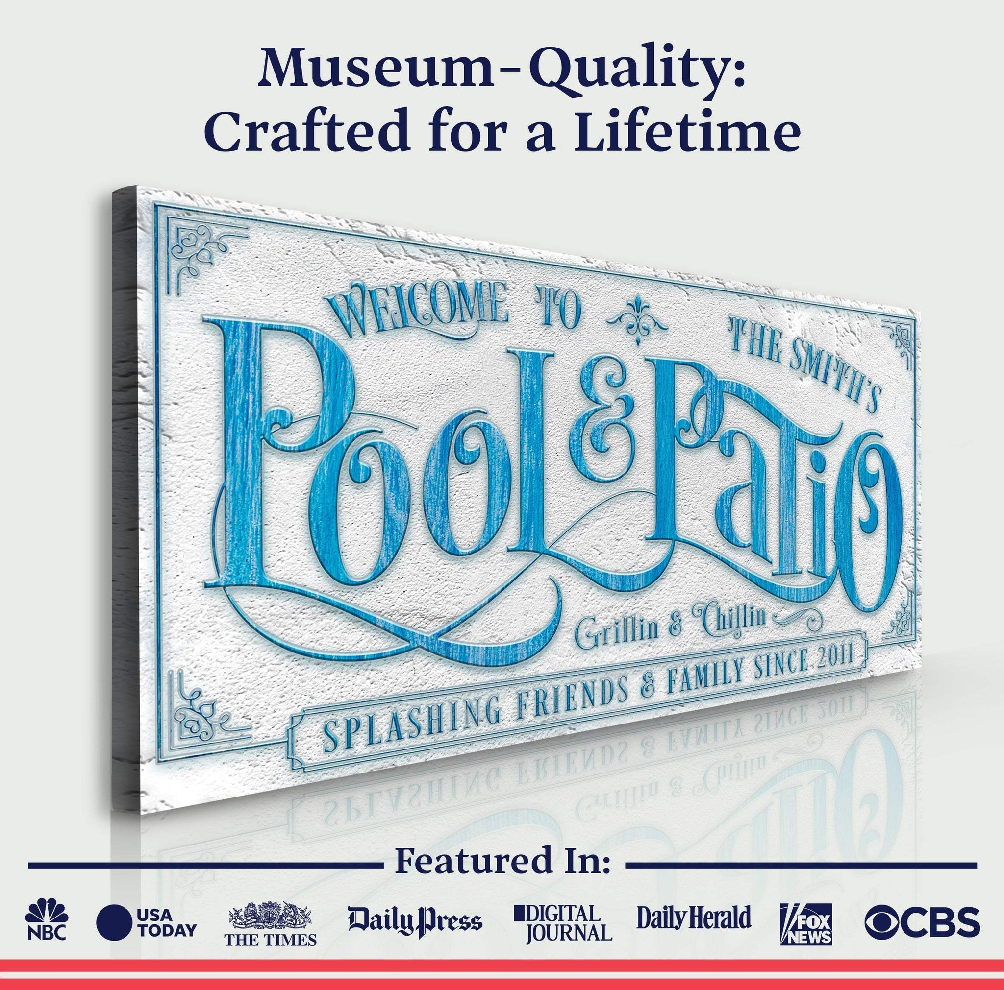 Personalized Swimming Pool Sign - Tailored Canvases - Flyclothing LLC
