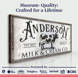 Personalized Milk & Cream Co Sign - Tailored Canvases - Flyclothing LLC