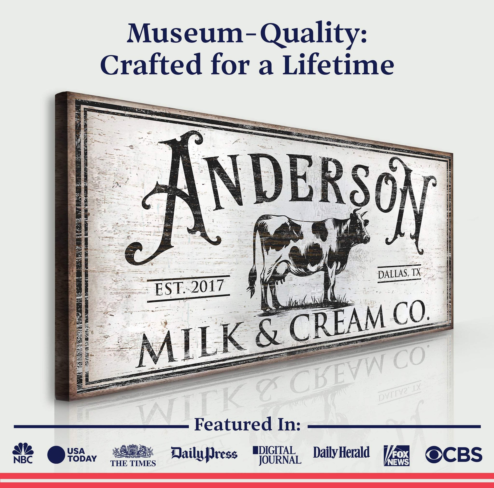 Personalized Milk & Cream Co Sign - Tailored Canvases - Flyclothing LLC
