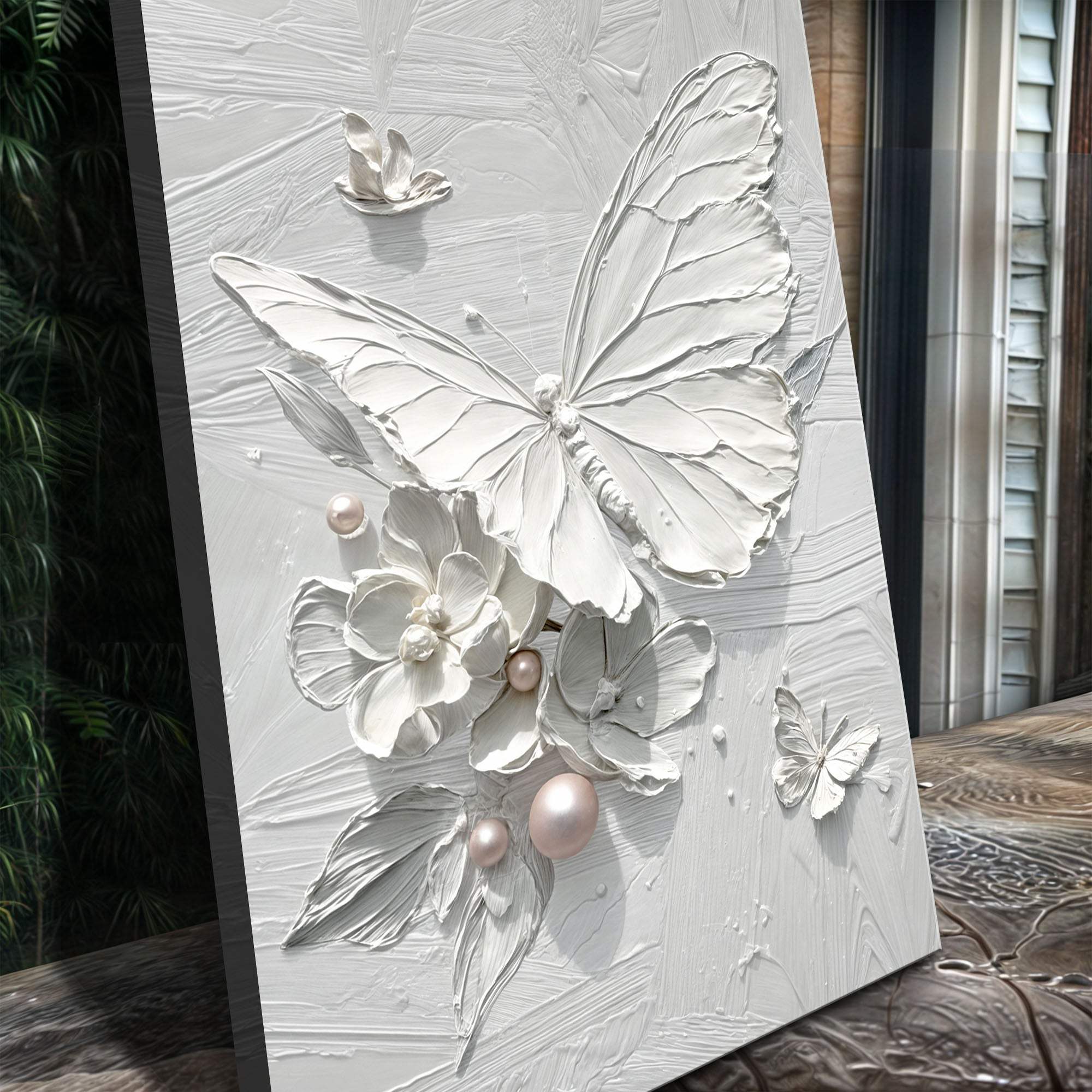 White Butterfly Wall Art - Tailored Canvases - Flyclothing LLC